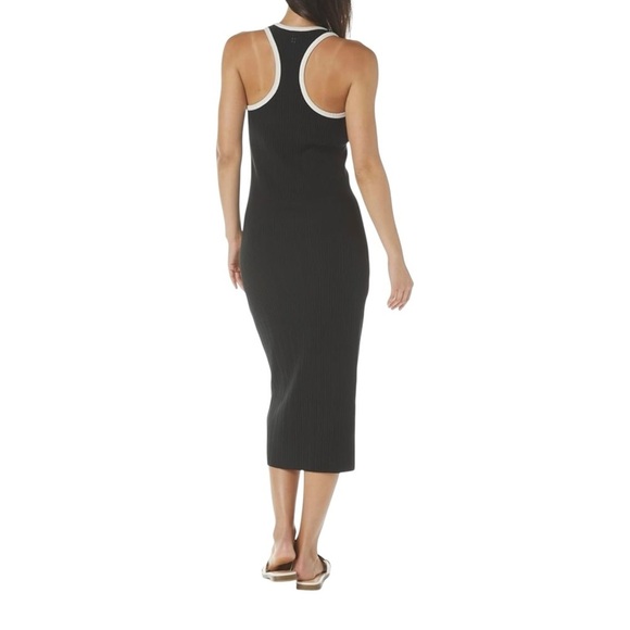 Sweaty Betty Resort Rib Racer Back Tank Midi Dress Size 6 Black & White - Picture 2 of 14